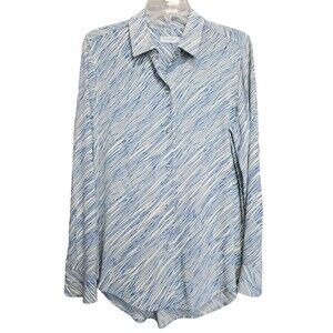 Equipment Femme Ivory Abstract Lines Long Sleeve Button-Up Tunic Size Small